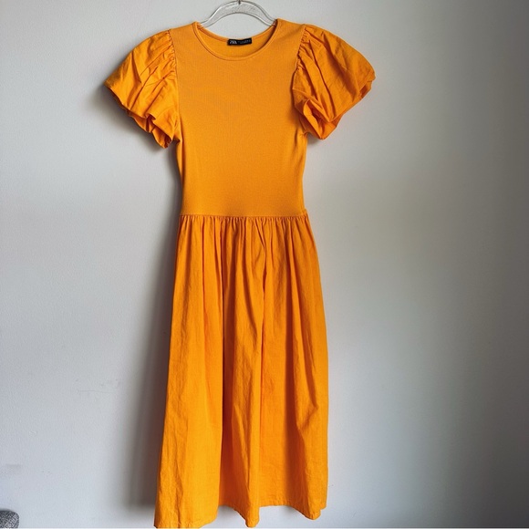 Zara Combination dress Orange color Size S - Picture 5 of 7
